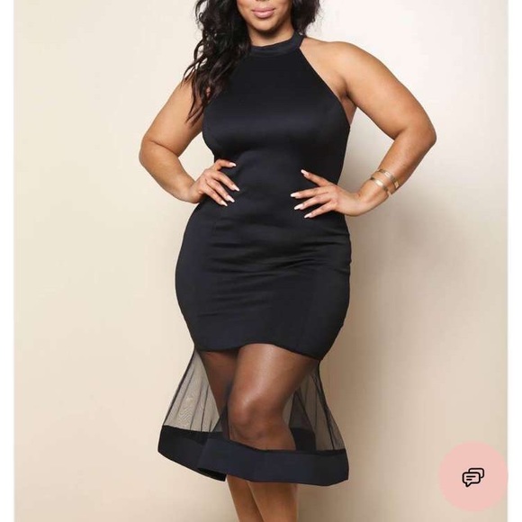 Black Midi Halter Dress - Picture 1 of 2